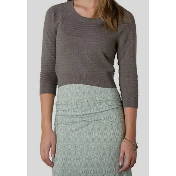 Toad & Co. Brown 100% Organic Cotton Summery Cropped Pullover Sweater,Size S,EUC - Picture 1 of 8